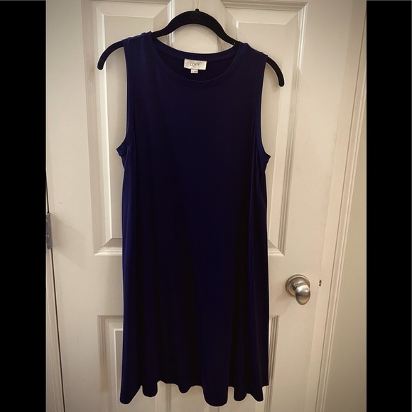 LOFT Outlet sleeveless navy swing dress Sz-M - Picture 1 of 4